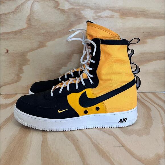 Nike -SF Air Force 1 High Laser -Sneakers -Yellow Black -Men's - 12 - 864024-800 - Picture 3 of 9